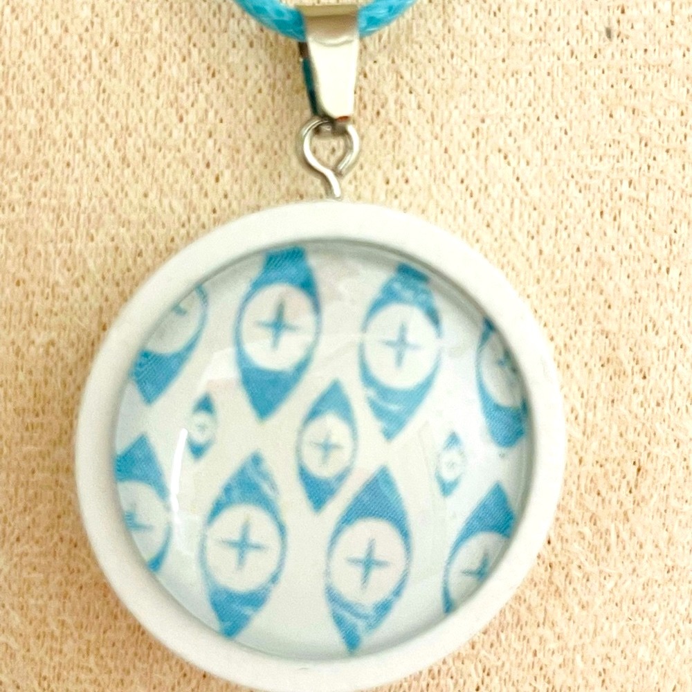 Pyrex Eyes Pendant Necklace, Unique!